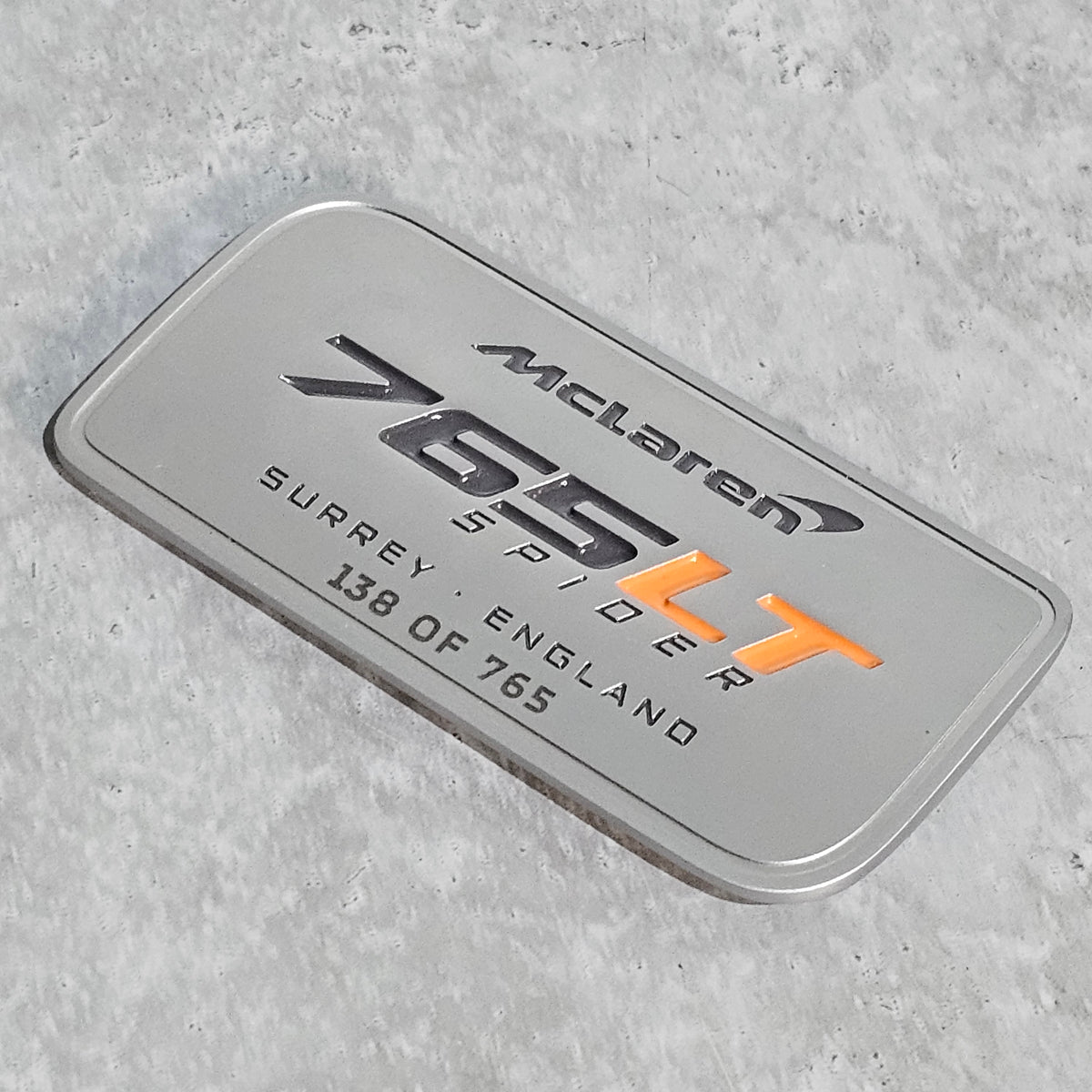 MCLAREN 765LT SPIDER INTERIOR BADGE 14N0164CP – ApexSpares