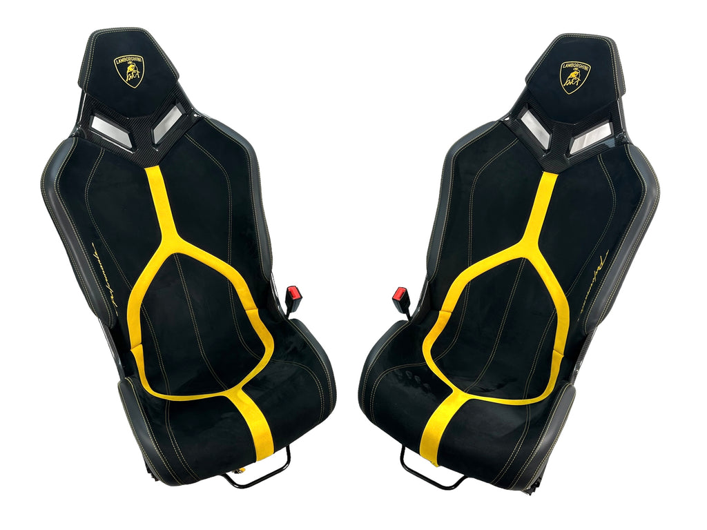 LAMBORGHINI HURACAN PERFORMANTE CARBON FIBRE BUCKET SEATS IN BLACK-YELLOW 4T0860007