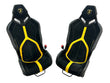 Load image into Gallery viewer, LAMBORGHINI HURACAN PERFORMANTE CARBON FIBRE BUCKET SEATS IN BLACK-YELLOW 4T0860007