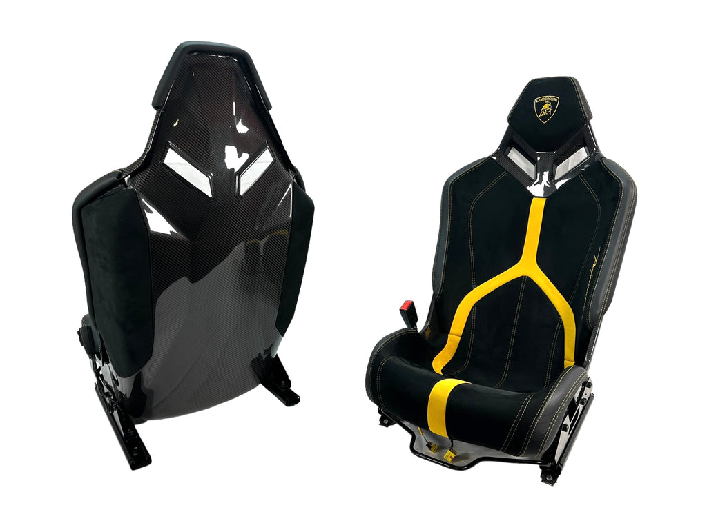 LAMBORGHINI HURACAN PERFORMANTE CARBON FIBRE BUCKET SEATS IN BLACK-YELLOW 4T0860007