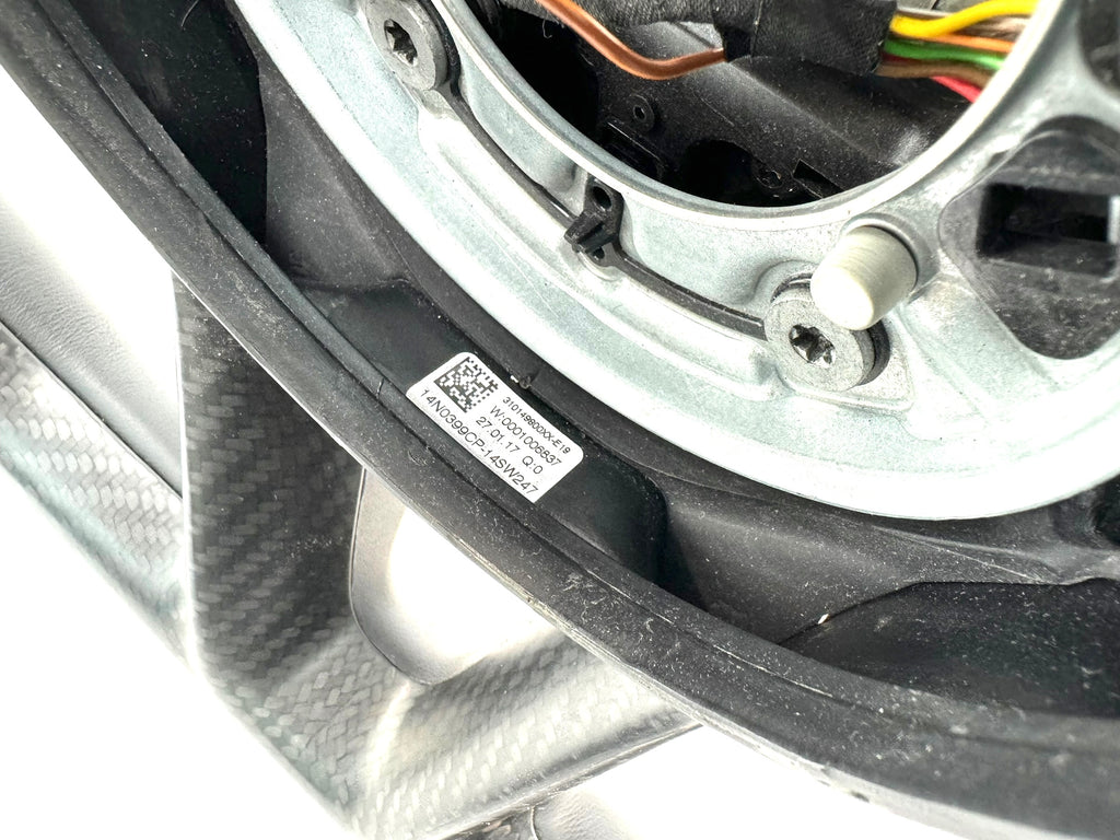 MCLAREN 720S LEATHER/ CARBON STEERING WHEEL RED STITCHING 14N0399CP-14SW247