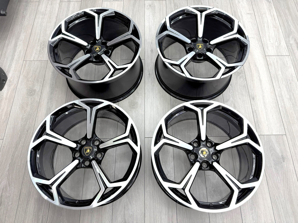 LAMBORGHINI URUS 22" NATH MACHINE/BLACK ALLOY WHEELS SET 4ML601025Q