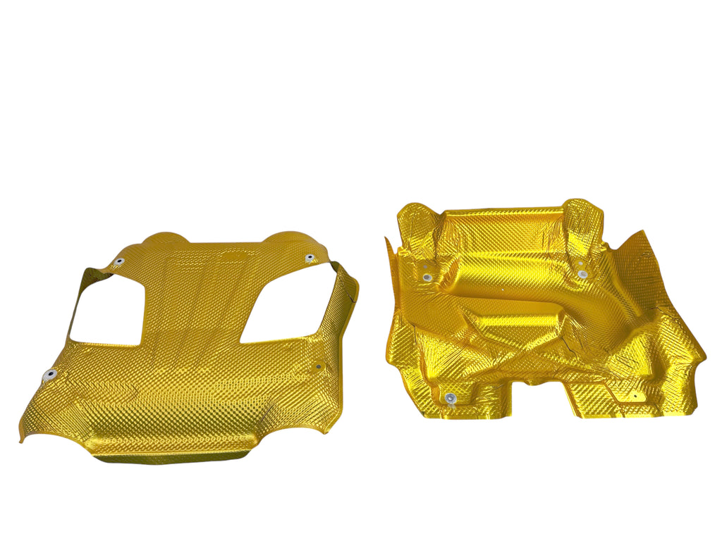 MCLAREN 675LT MSO GOLD  EXHAUST HEAT SHIELD SET 11E0195RP 11E0194RP