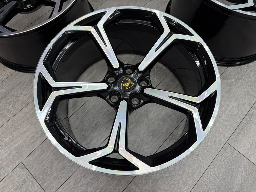 LAMBORGHINI URUS 22" NATH MACHINE/BLACK ALLOY WHEELS SET 4ML601025Q