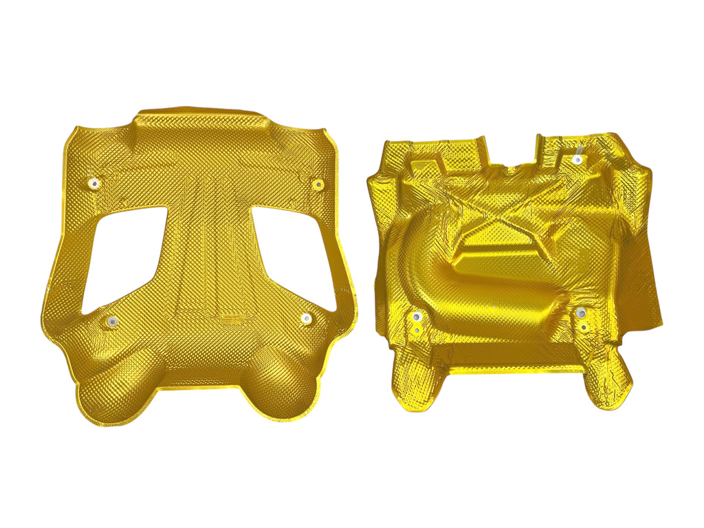 MCLAREN 675LT MSO GOLD  EXHAUST HEAT SHIELD SET 11E0195RP 11E0194RP