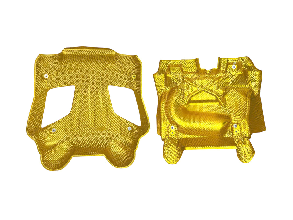 MCLAREN 675LT MSO GOLD  EXHAUST HEAT SHIELD SET 11E0195RP 11E0194RP