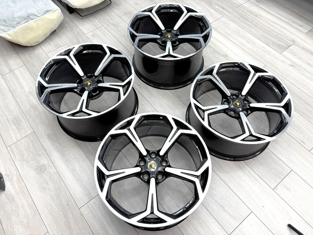 LAMBORGHINI URUS 22" NATH MACHINE/BLACK ALLOY WHEELS SET 4ML601025Q