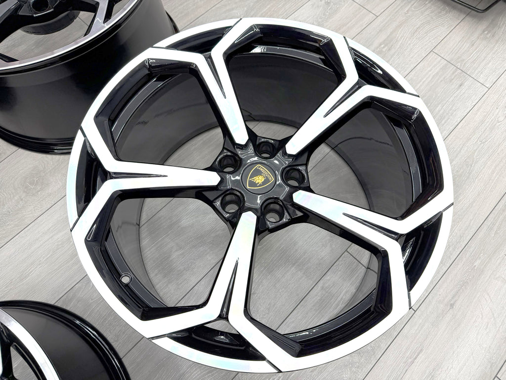 LAMBORGHINI URUS 22" NATH MACHINE/BLACK ALLOY WHEELS SET 4ML601025Q