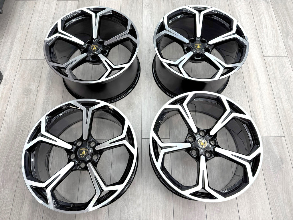 LAMBORGHINI URUS 22" NATH MACHINE/BLACK ALLOY WHEELS SET 4ML601025Q