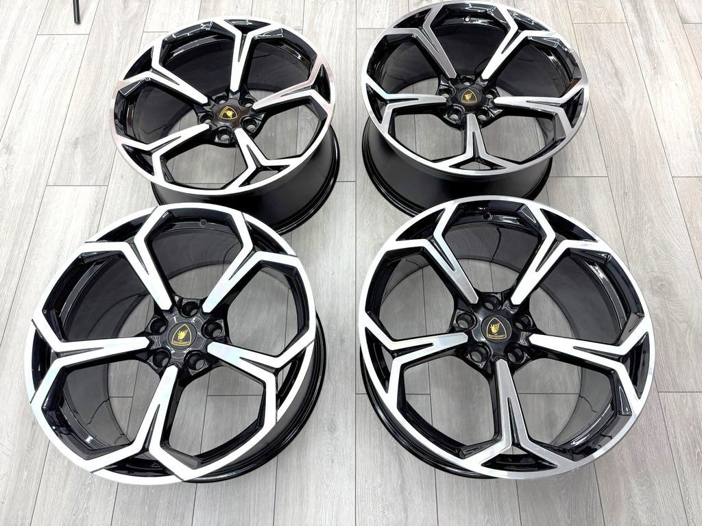 LAMBORGHINI URUS 22" NATH MACHINE/BLACK ALLOY WHEELS SET 4ML601025Q