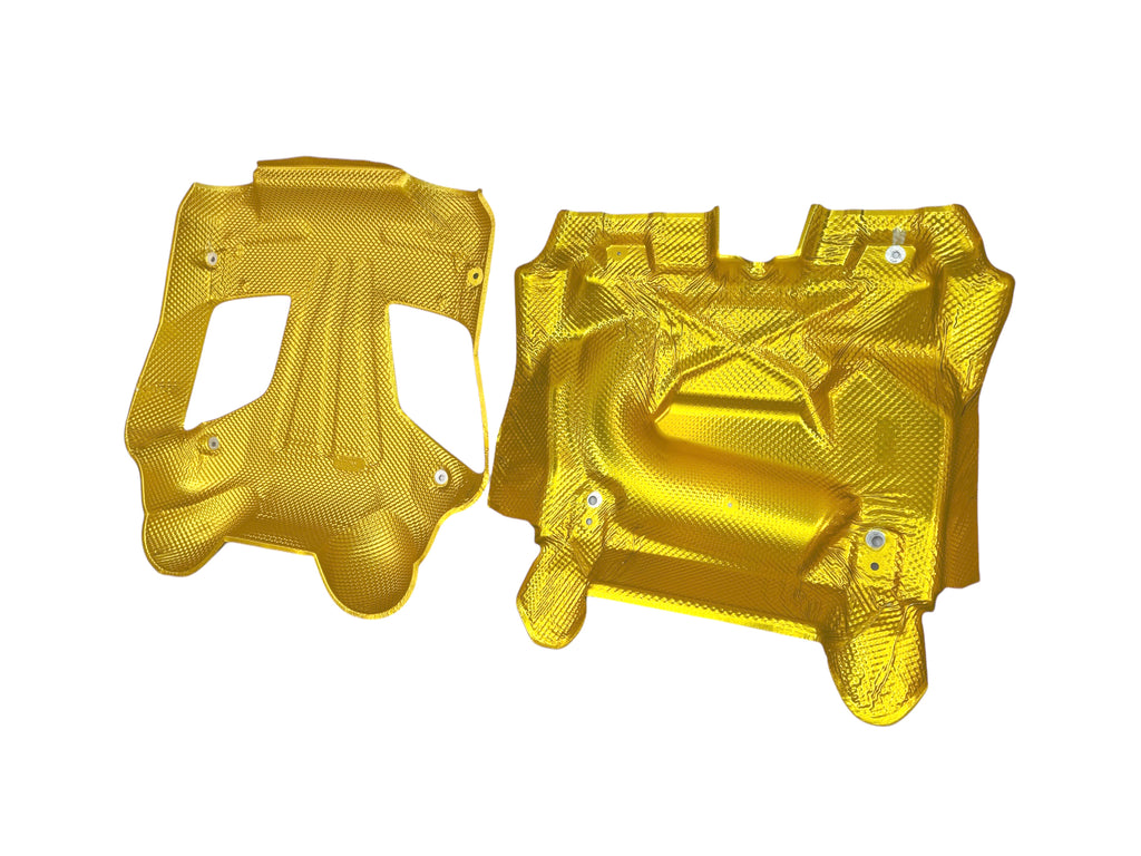 MCLAREN 675LT MSO GOLD  EXHAUST HEAT SHIELD SET 11E0195RP 11E0194RP