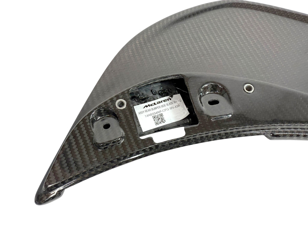 MCLAREN 765LT MSO CARBON REAR BUMPER RIGHT SIDE BLADE 14AB334RP