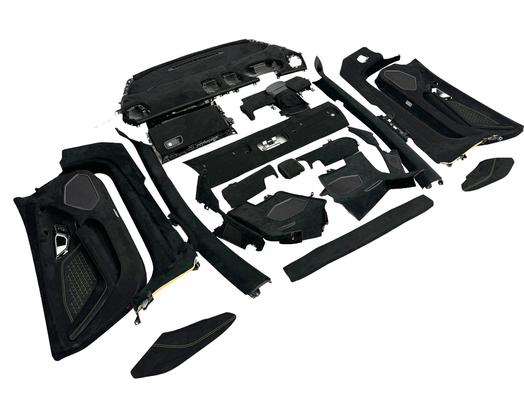 HURACAN PERFORMANTE ALCANTARA INTERIOR KIT - BLACK/ GREEN STITCHING