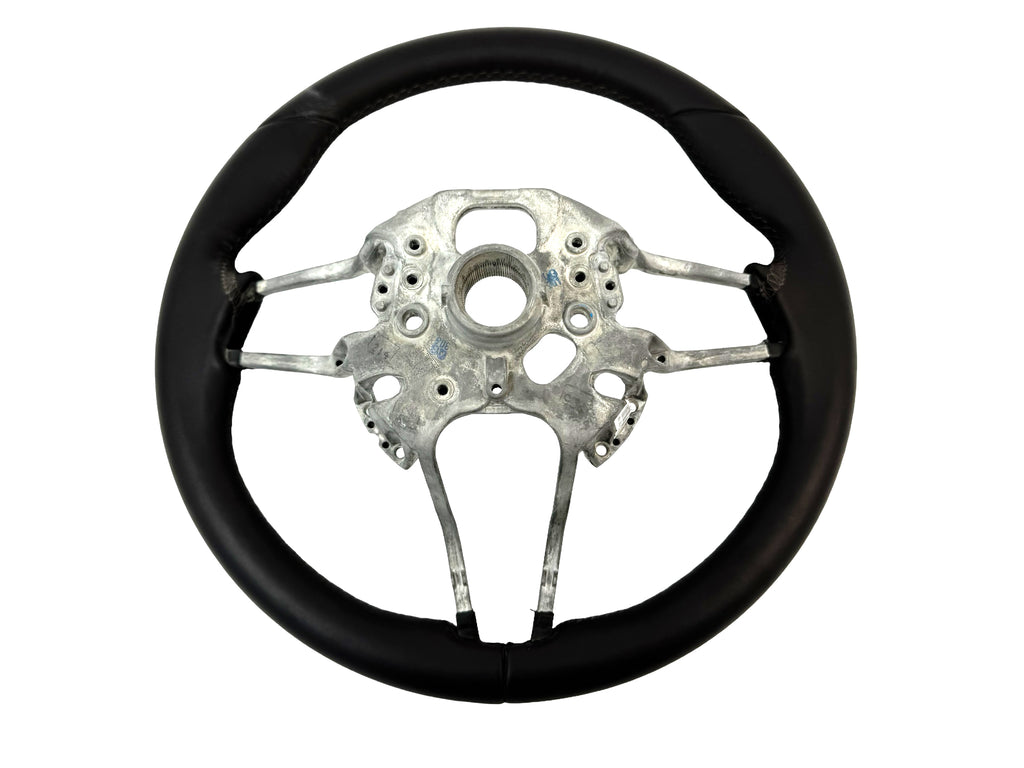 PORSCHE 991 TURBO LEATHER STEERING WHEEL - BLACK