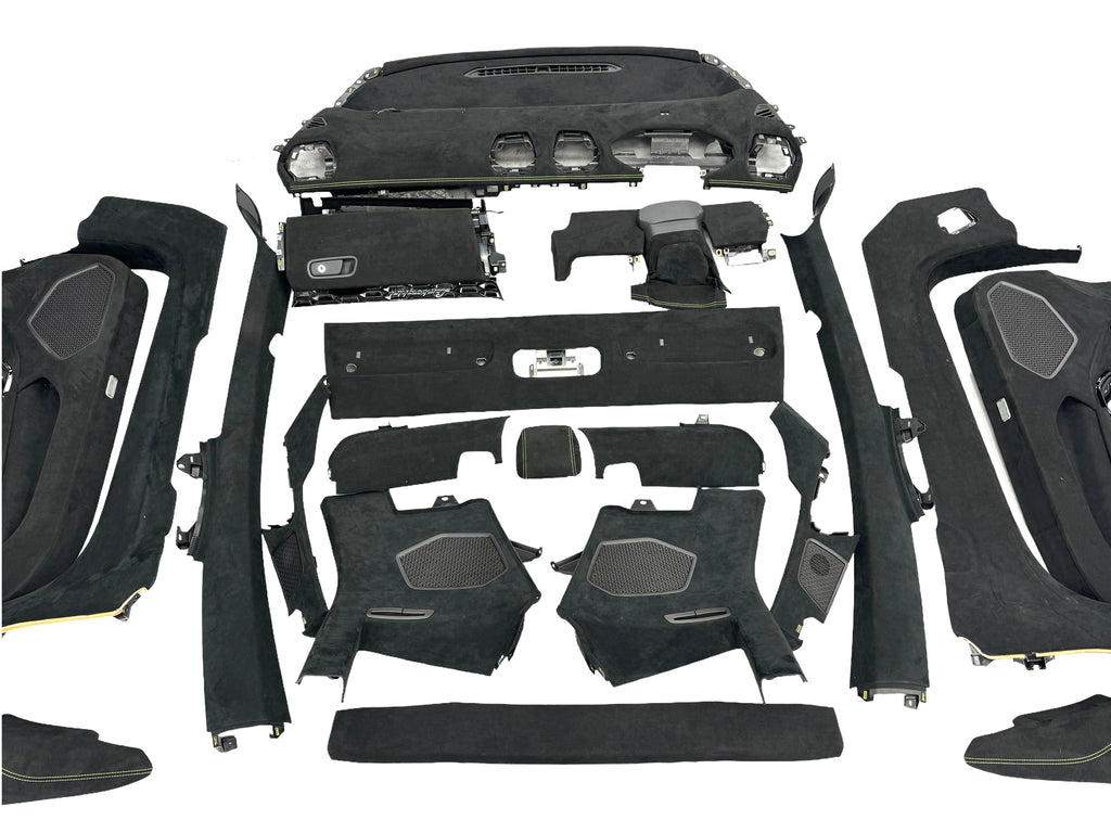 HURACAN PERFORMANTE ALCANTARA INTERIOR KIT - BLACK/ GREEN STITCHING