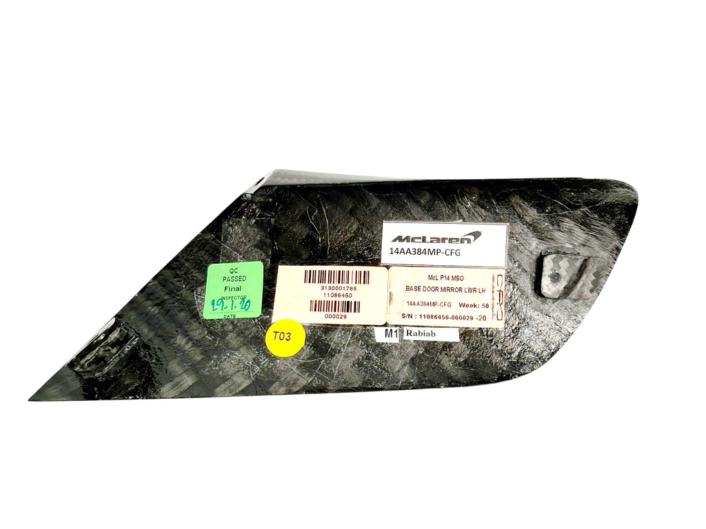 MCLAREN 720S 765LT MSO CARBON MIRROR LEFT ARM COVER 14AA384MP