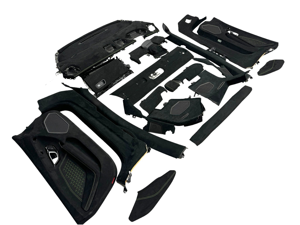 HURACAN PERFORMANTE ALCANTARA INTERIOR KIT - BLACK/ GREEN STITCHING