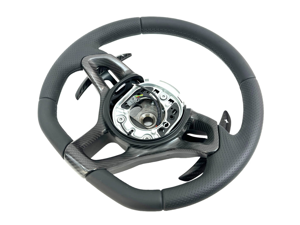 MCLAREN 600LT MSO BLACK SMOOTH PERFORATED STEERING WHEEL 13N1131RP