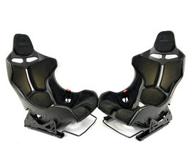 GENUINE MCLAREN 765LT CARBON RACING BUCKET SEATS PAIR - BLACK WITH YELLOW STITCH