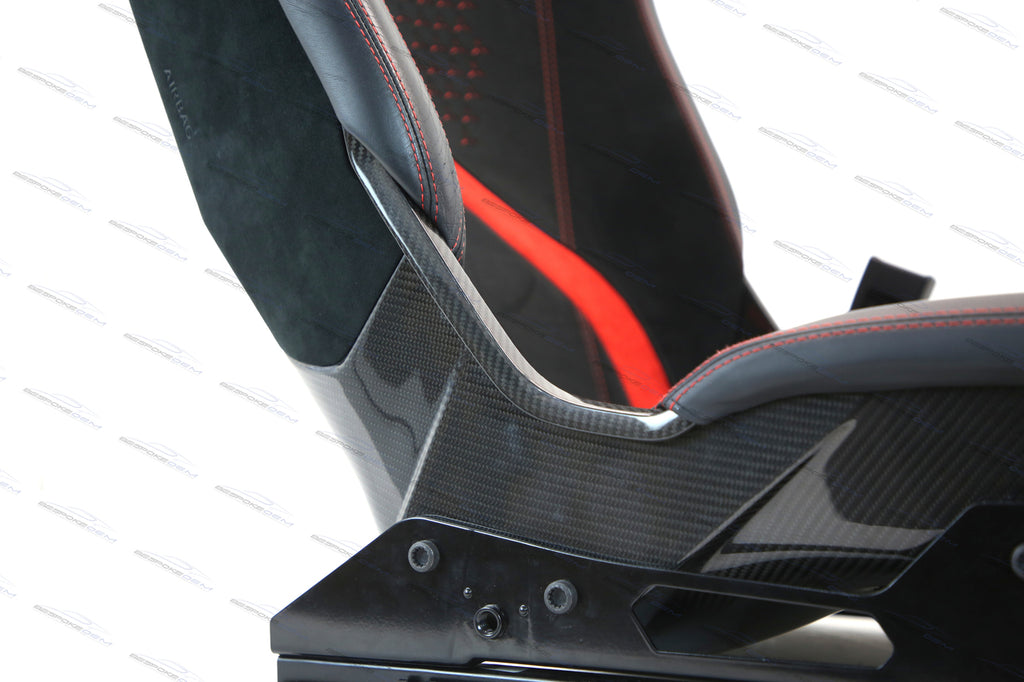 LAMBORGHINI HURACAN PERFORMANTE CARBON FIBRE BUCKET SEATS IN BLACK-RED