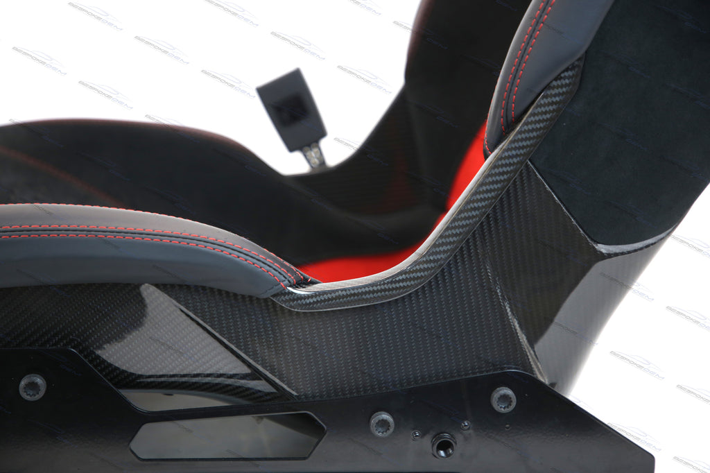 LAMBORGHINI HURACAN PERFORMANTE CARBON FIBRE BUCKET SEATS IN BLACK-RED