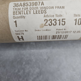 BENTLEY BENTAYGA LEFT REAR DOOR WINDOW UPPER CHROME TRIM 36A853907A