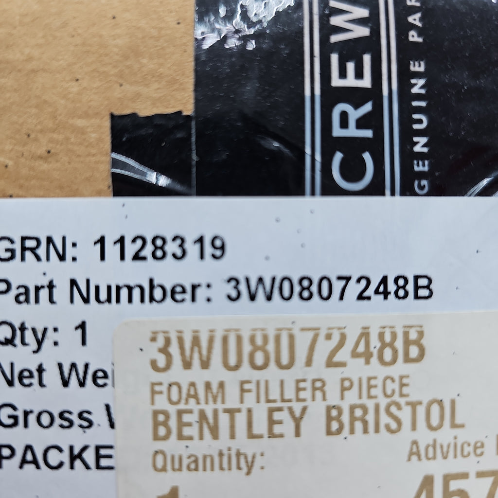 BENTLEY CONTINENTAL FRONT BUMPER FOAM 3W0807248B