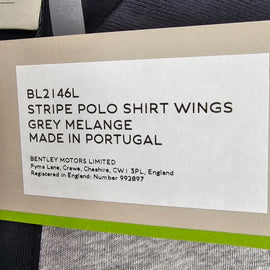 BENTLEY Official Grey Polo Shirt Size Large BL2146L
