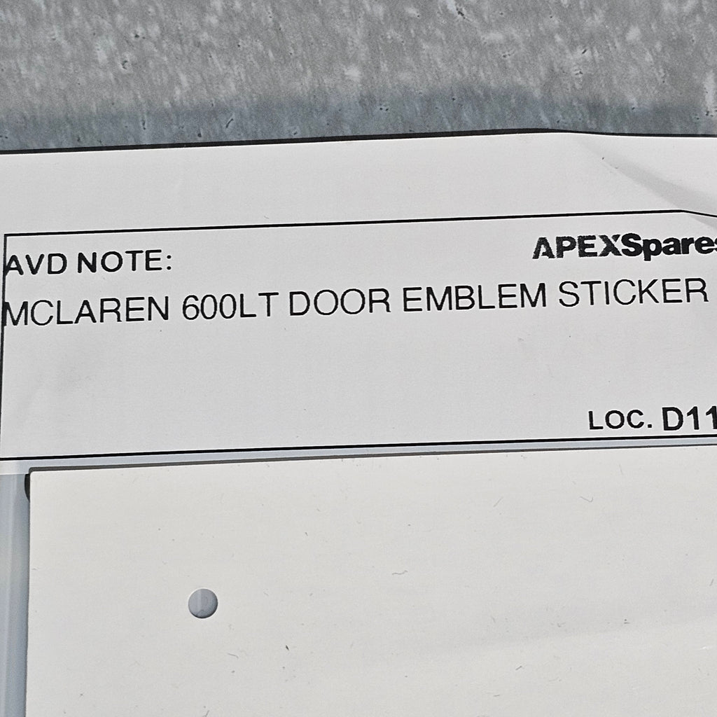 MCLAREN 600LT DOOR EMBLEM STICKER