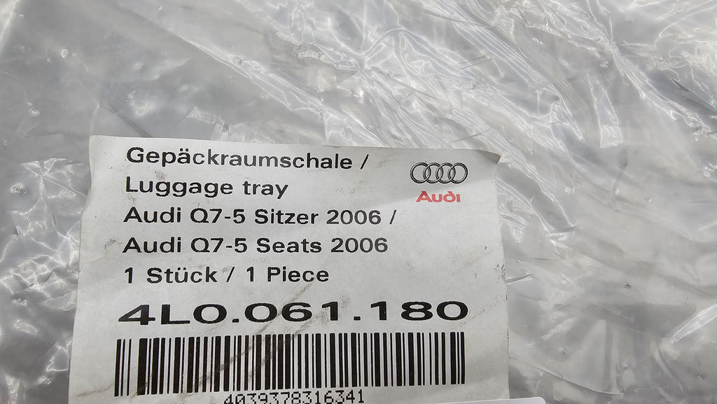 GENUINE AUDI Q7 ALL-WEATHER CARGO MAT - BLACK - 4L0-061-180