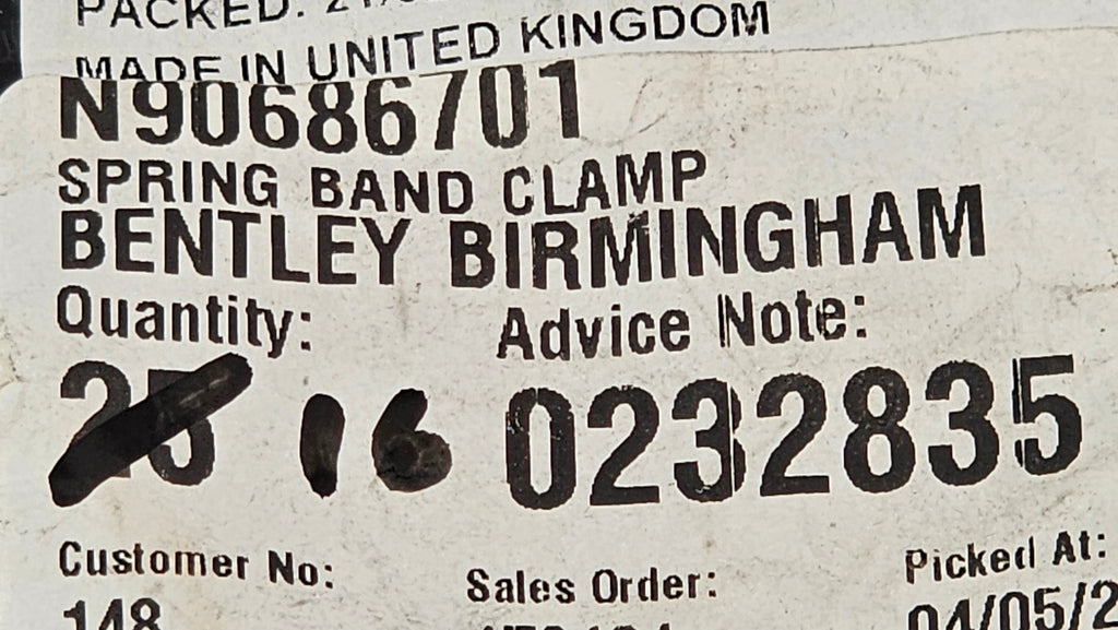 BENTLEY SPRING BAND CLAMP N90686701