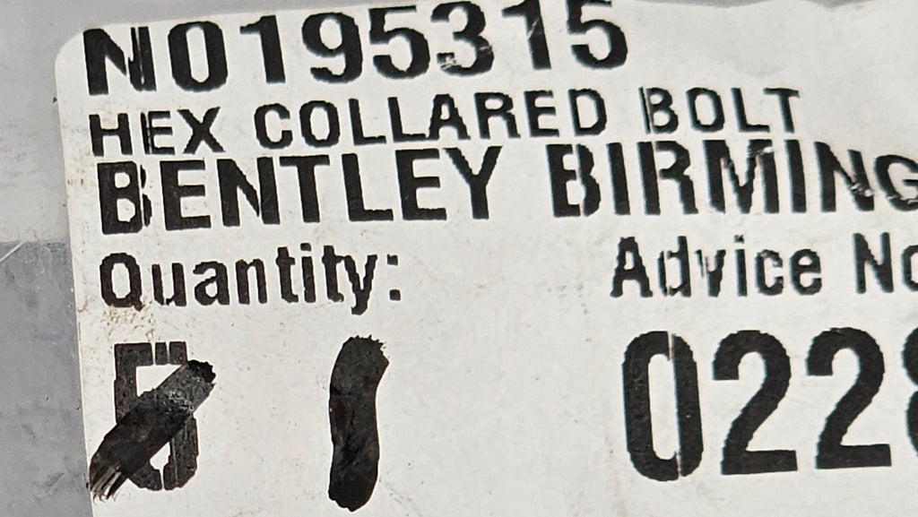 BENTLEY HEXAGON COLLARED BOLT M8X40 N0195315
