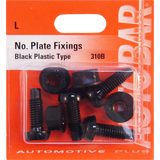 Autobar 310 License Number Plate Fixings 4 Pieces Plastic Black DL-310B