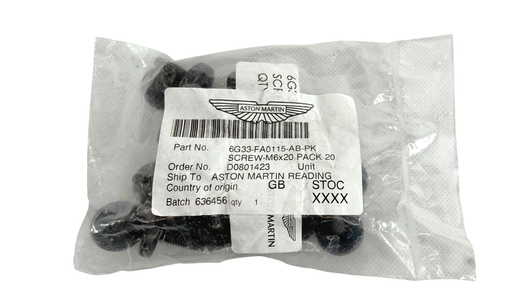 ASTON MARTIN TORX HEAD SCREW M6X20MM 6G33-FA0115-AB-PK