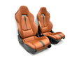 Load image into Gallery viewer, GENUINE MCLAREN 570S ELECTRIC COMFORT SEATS IN TAN LEATHER WITH BLACK STRIPE