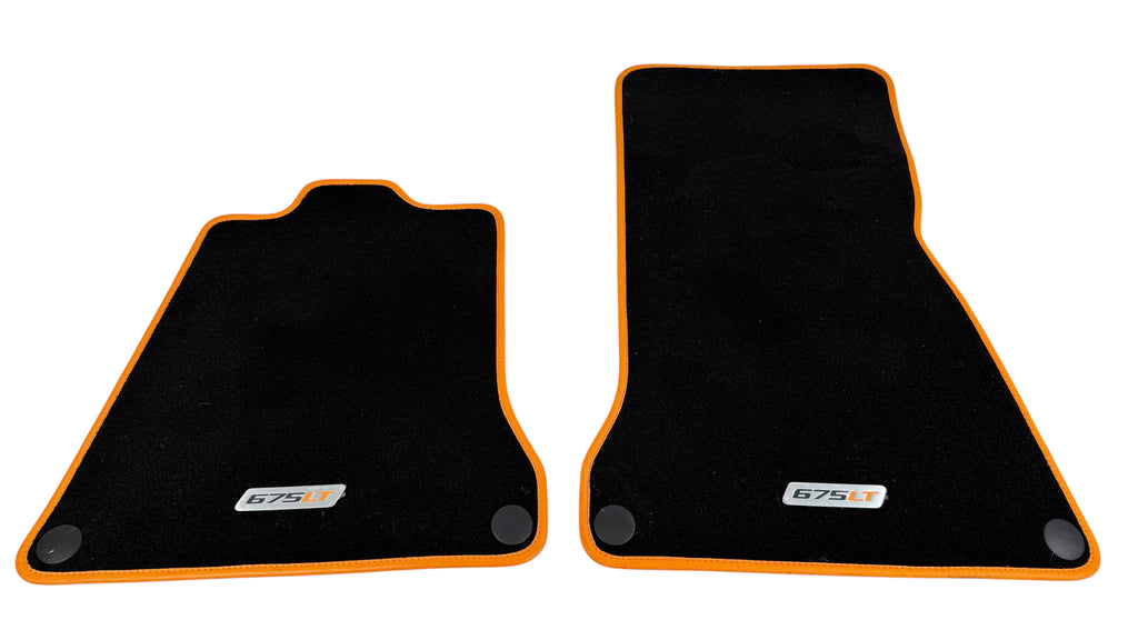MCLAREN 675LT MSO FLOOR CARPET MATS (ORANGE PIPING) 11N3776RP (LHD)