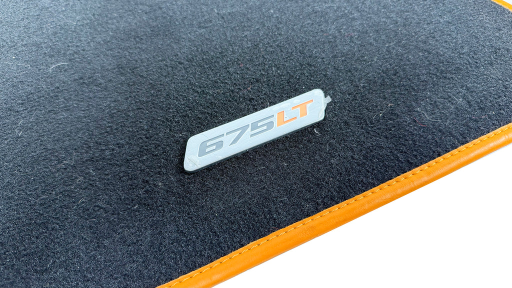 MCLAREN 675LT MSO FLOOR CARPET MATS (ORANGE PIPING) 11N3776RP (LHD)