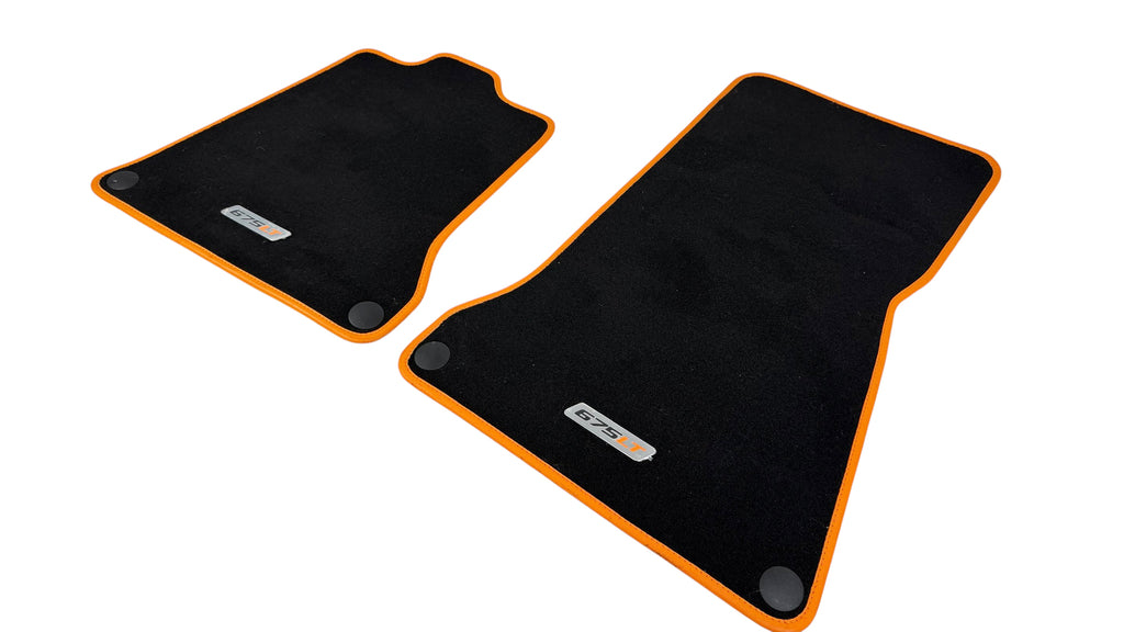 MCLAREN 675LT MSO FLOOR CARPET MATS (ORANGE PIPING) 11N3776RP (LHD)