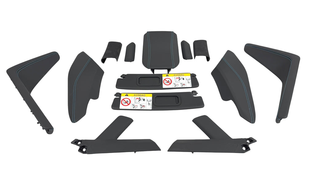 LAMBORGHINI HURACAN SPYDER BLACK LEATHER WITH BLUE STITCHING INTERIOR TRIMS SET