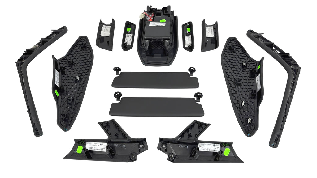 LAMBORGHINI HURACAN SPYDER BLACK LEATHER WITH BLUE STITCHING INTERIOR TRIMS SET