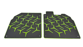 LAMBORGHINI AVENTADOR SV/ SVJ ALUMINIUM FLOOR MATS SET BLACK/ GREEN 472863691BVERNSB
