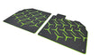 Load image into Gallery viewer, LAMBORGHINI AVENTADOR SV/ SVJ ALUMINIUM FLOOR MATS SET BLACK/ GREEN 472863691BVERNSB