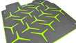 Load image into Gallery viewer, LAMBORGHINI AVENTADOR SV/ SVJ ALUMINIUM FLOOR MATS SET BLACK/ GREEN 472863691BVERNSB