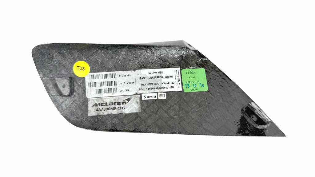 MCLAREN 720S 765LT MSO CARBON MIRROR RIGHT ARM COVER 14AA386MP