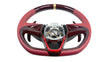 Load image into Gallery viewer, MCLAREN 765LT MSO RED CARBON/ LEATHER W/ GOLD 12 O'CLOCK RING STEERING WHEEL 14NA100RP-14RW004