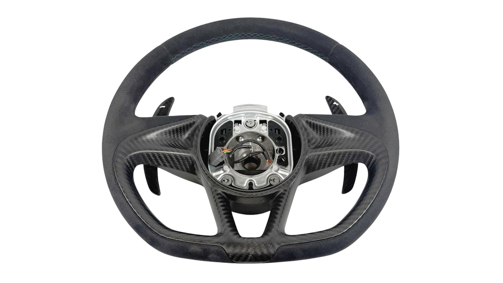MCLAREN 720S MSO ALCANTARA CARBON STEERING WHEEL W/ BLUE STITCH 14NA333MP-14SW264
