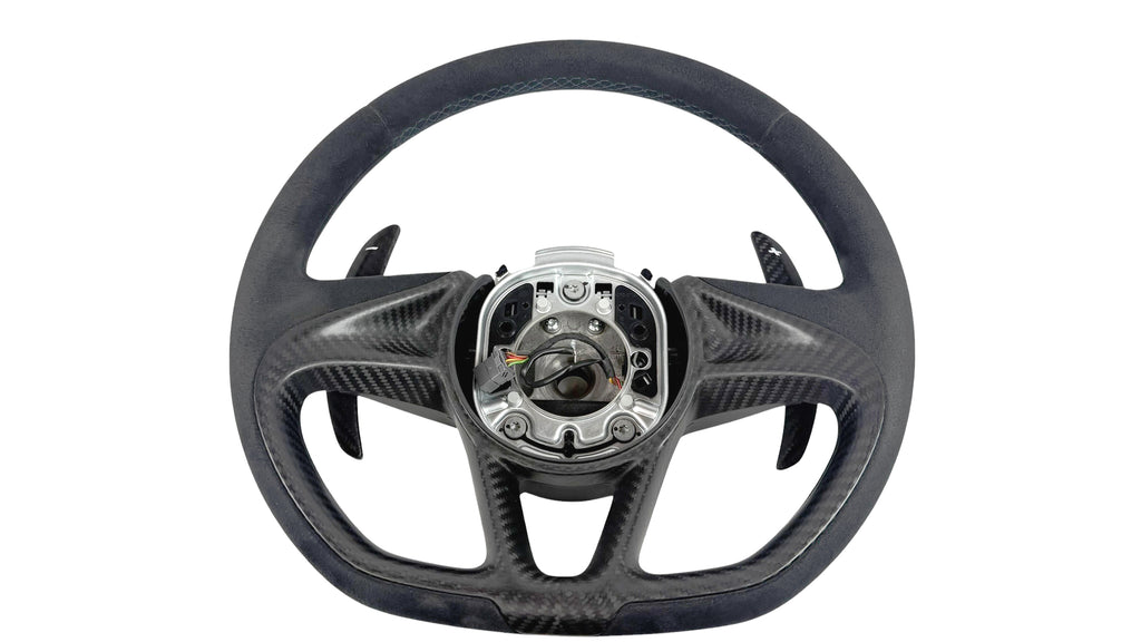 MCLAREN 720S MSO ALCANTARA CARBON STEERING WHEEL W/ BLUE STITCH 14NA333MP-14SW264