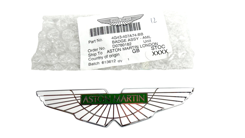 ASTON MARTIN VANTAGE DBS DB9 BOOT EMBLEM 4G43407A74BB