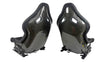 Load image into Gallery viewer, MCLAREN P1 BLACK ALCANTARA / ORANGE STITCHING CARBON RACING SEATS 11NA345RP