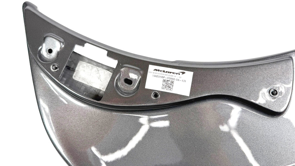 MCLAREN 765LT PALLADIUM GREY REAR BUMPER LEFT SIDE BLADE 14AB329RP